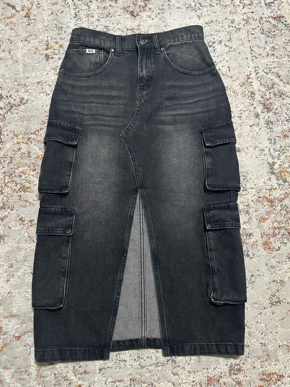 The Ragged Priest Combat Soda Midi Skirt size 4 black/gray